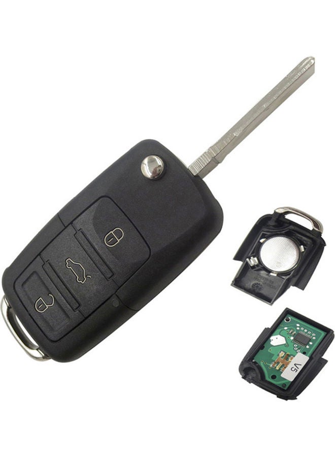 Generic - 434MHz 3 Buttons Car Vehicle Uncut Remote Key Case Fob with ID48 Chip for black 20*10*20cm - Image 1