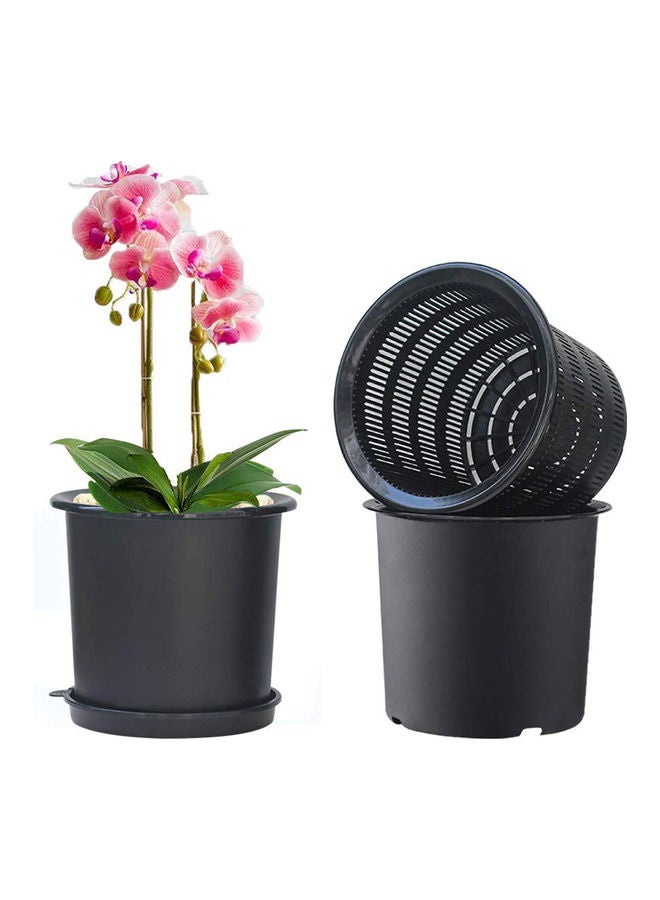 Generic - Slotted Orchid Flower Garden Inner Outer Pot Planter Tray Tabletop Ornament White Pots 20*10*20cm - Image 1