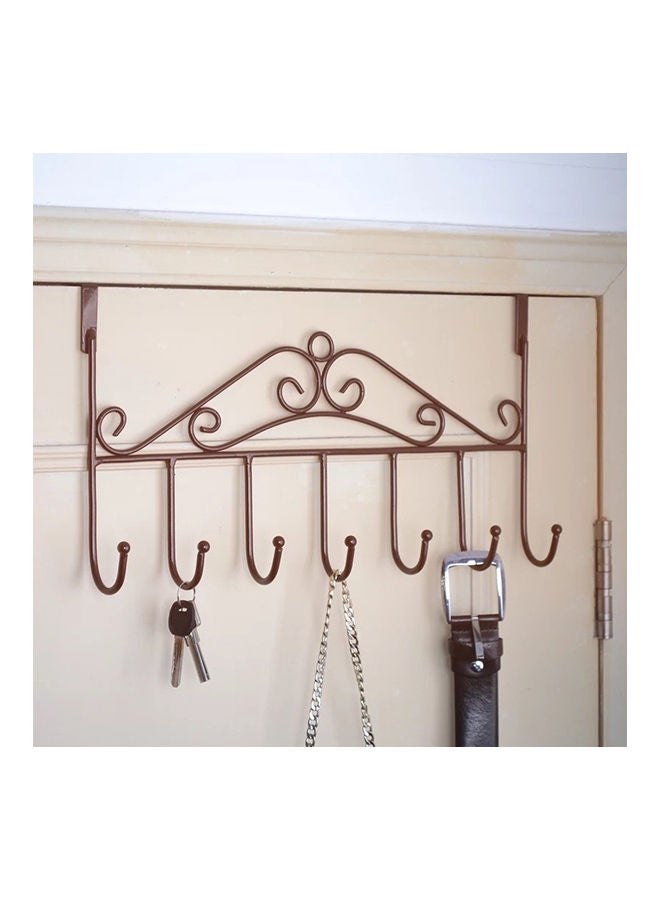Generic - Bag Towel Coat Clothes Hat Over Door Hanger 5-Hook Bathroom Hanging Rack Holder Bronze 20*10*20cm - Image 1