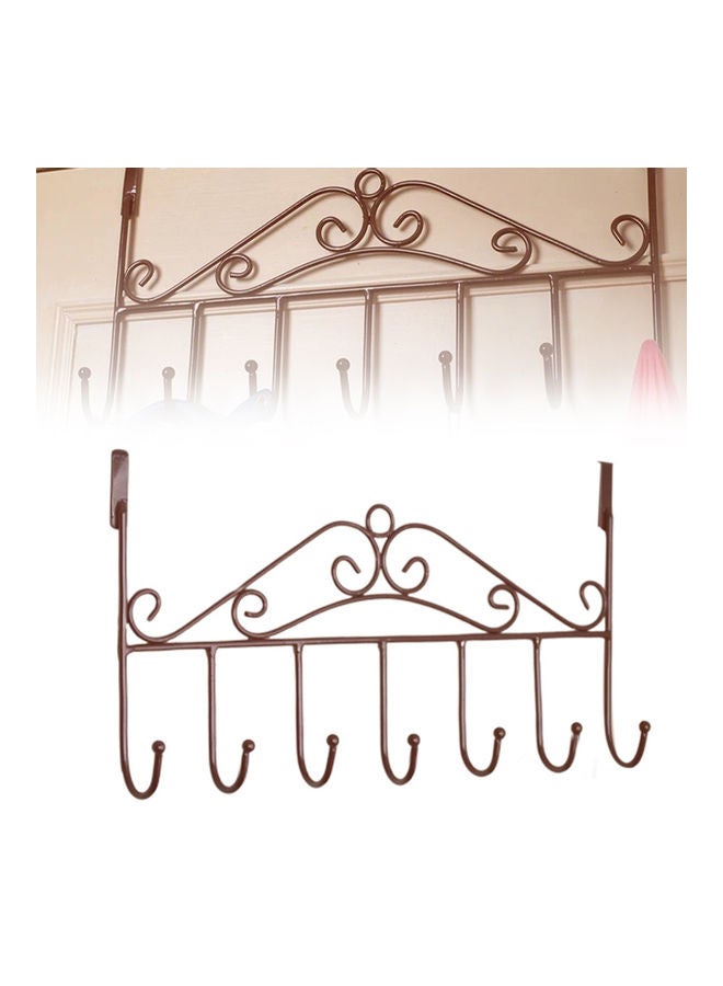 Generic - Bag Towel Coat Clothes Hat Over Door Hanger 5-Hook Bathroom Hanging Rack Holder Bronze 20*10*20cm - Image 1