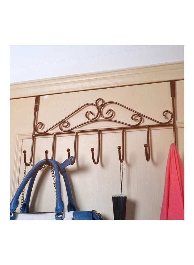 Generic - Bag Towel Coat Clothes Hat Over Door Hanger 5-Hook Bathroom Hanging Rack Holder Bronze 20*10*20cm - Image 1