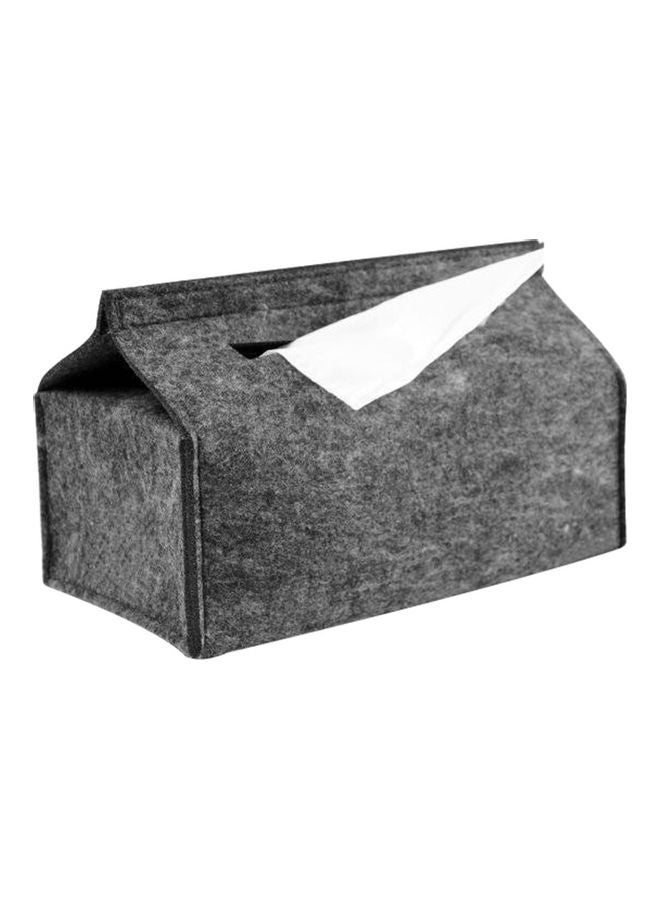 Felt Tissue Box Paper Towel Case Living Room Desk Car Napkin Holder Home Decor Dark Grey 20*10*20cm  - Image 1