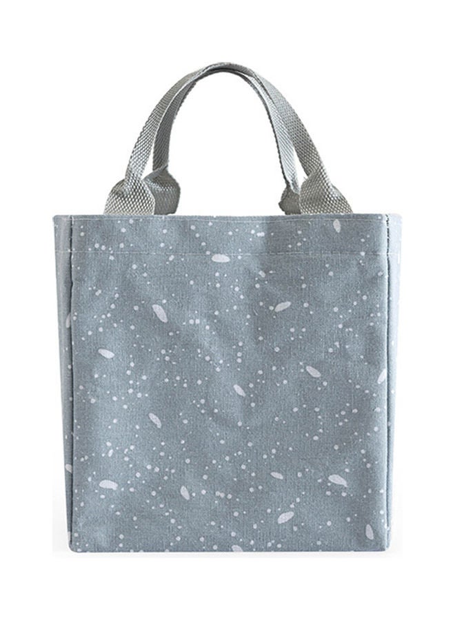 حقيبة غداء معزولة حراريا لتخزين الطعام أثناء التنزه مزودة بجيب برباط وسعة كبيرة رمادي فاتح 20*20*20سم - Image 1