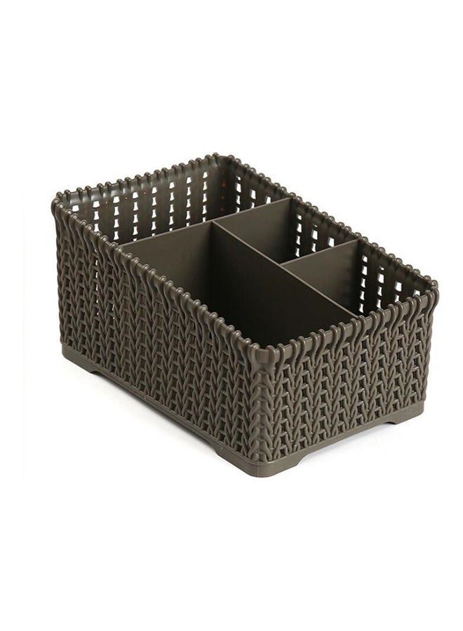 Home Office Storage Container Box Hollow Makeup Desktop Sundries Storage Basket beige 13*13*13cm  - Image 3
