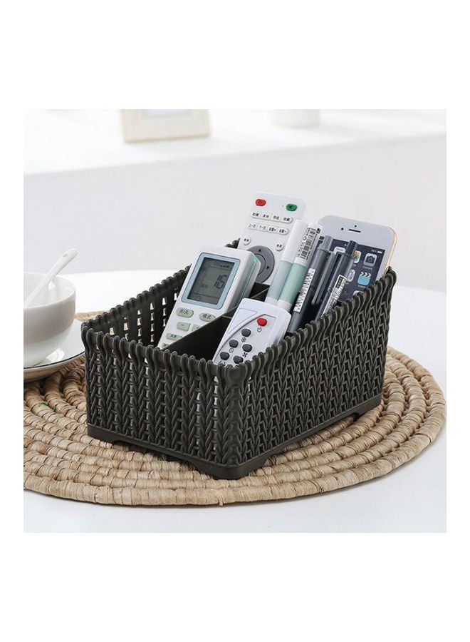 Home Office Storage Container Box Hollow Makeup Desktop Sundries Storage Basket beige 13*13*13cm  - Image 5