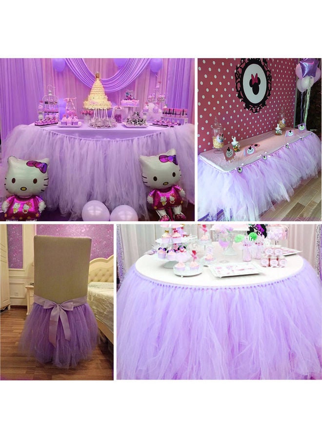 Romantic Wedding Party Birthday Supply Dessert Station Gauze Decoration Table Skirts Light Purple 37*37*37cm - v1604762682/N41908022A_2