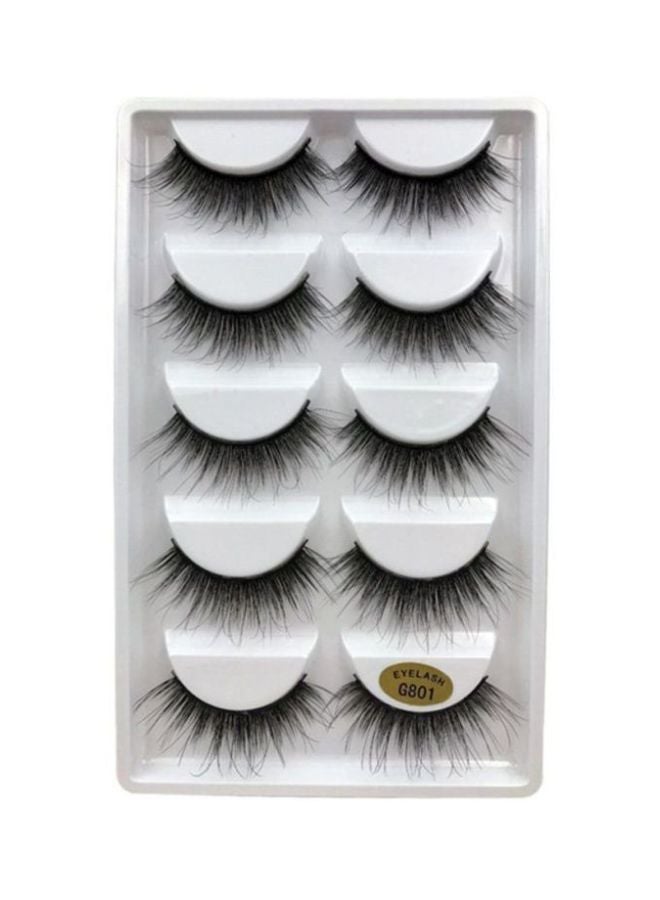 إيهوم 5 أزواج من الرموش الاصطناعية مصنوعة يدوياً عصرية لها مظهر الرموش الطبيعية أسود - Image 1