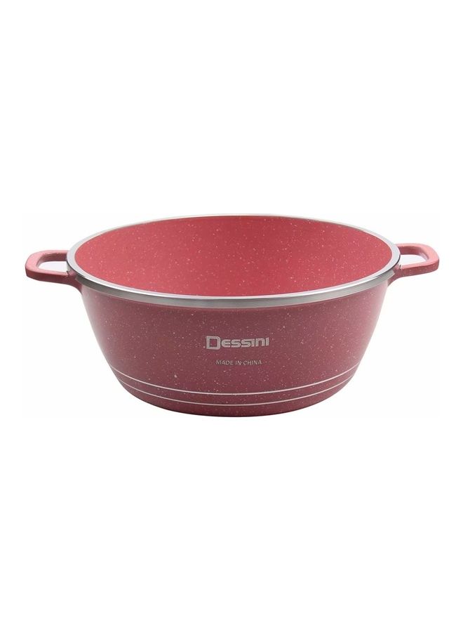 DESSINI 10-Piece Granite Non Stick Scratch Resistance Cookware With Lids Set Includes 1xCasserole (32cm),1xCasserole (28cm), ,1xCasserole (24cm),1xCasserole (20cm) and Shallow Casserole Pink 32,28,24,20,28cm  - Image 5
