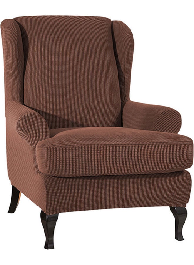 Generic - Sofa Covers Wing Chair Elastic Fabric Stretch Couch Slipcover Polyester Spandex Furniture Protector (Dark coffee) Dark coffee 28.00*6.00*28.00cm - Image 1