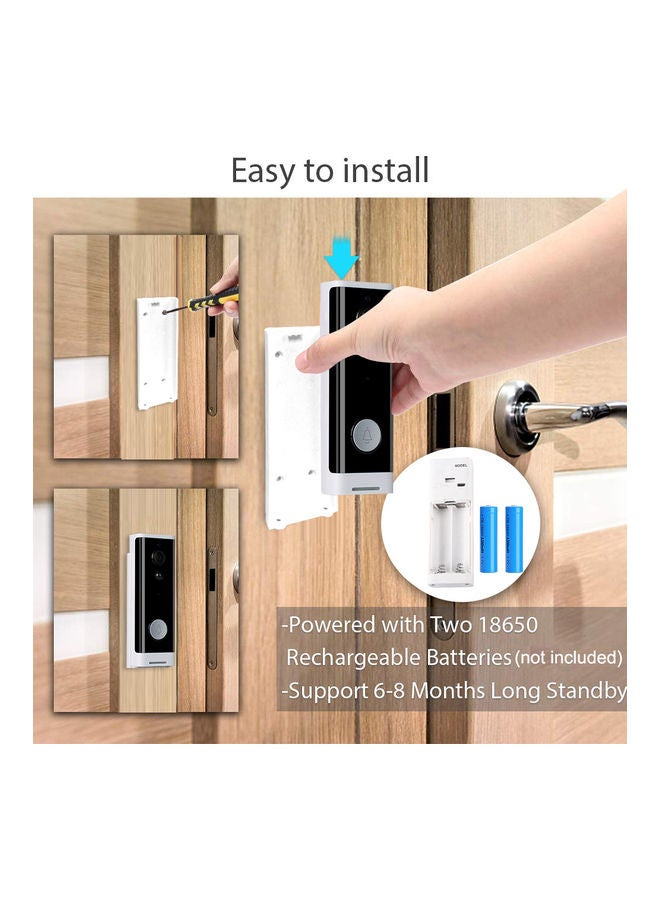 Generic - WiFi Smart Security DoorBell HD 1080P Wireless Visual Intercom Recording Video Door Phone PIR Motion Detector Rainproof TuyaSmart APP Remote Home Monitoring Night Vision Compatible with Alexa Echo Show 2 & Google Home Hub Voice Control - Image 1