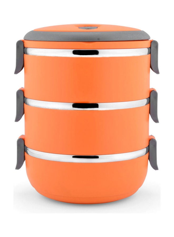 Generic Stainless Steel Round Sealing Thermal Insulation Lunch Box orange 20x20x20cm  - Image 1