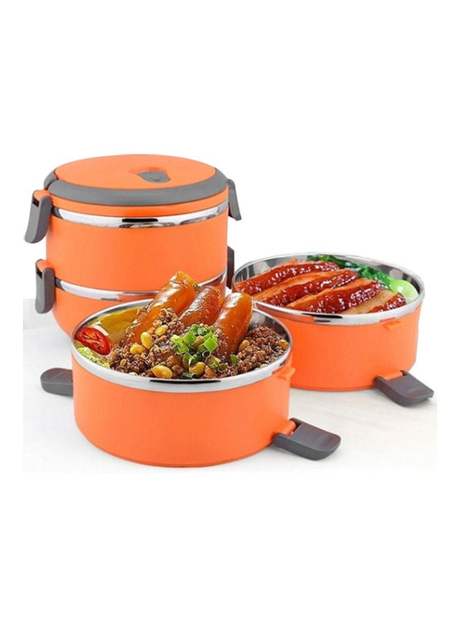 Generic Stainless Steel Round Sealing Thermal Insulation Lunch Box orange 20x20x20cm  - Image 2