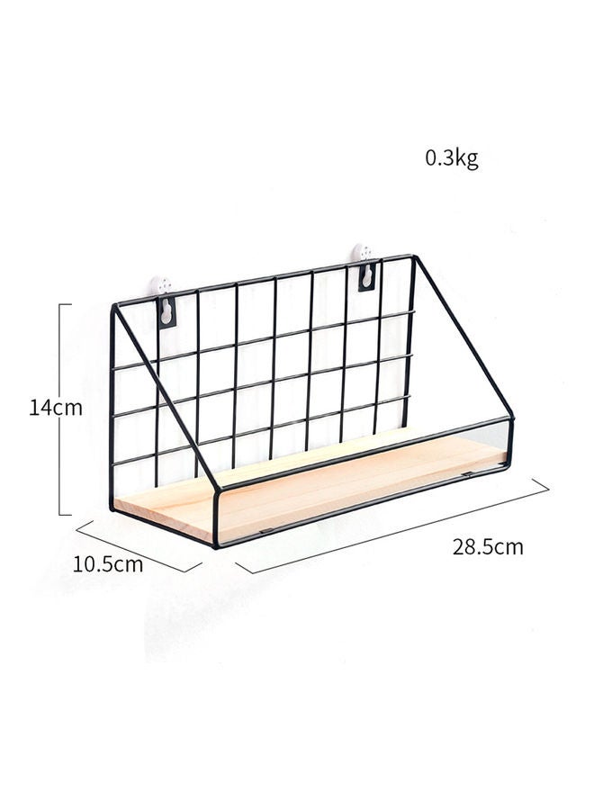 رف تخزين من الخشب والحديد للتعليق على الحائط لديكور المنزل - حجم صغير أسود 29*29*29سم - Image 1