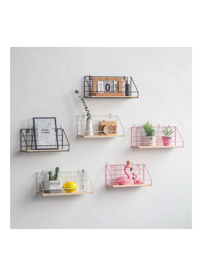 رف تخزين من الخشب والحديد للتعليق على الحائط لديكور المنزل - حجم صغير أسود 29*29*29سم - Image 2