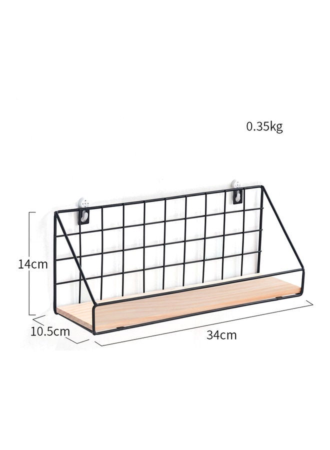 رف تخزين من الخشب والحديد للتعليق على الحائط لديكور المنزل - حجم صغير أسود 29*29*29سم - Image 4