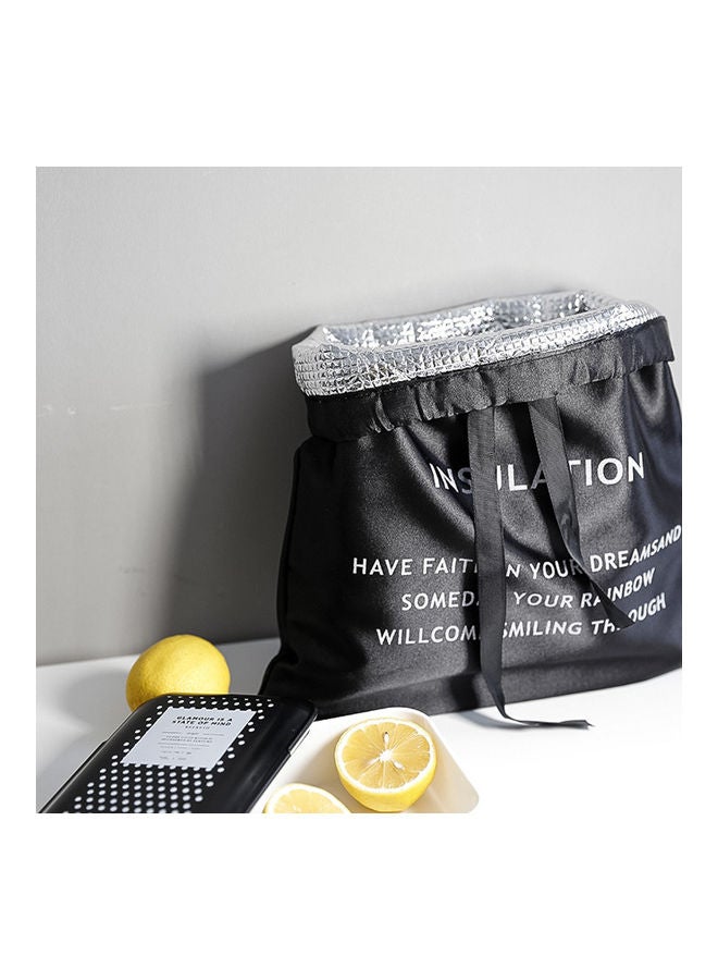 Portable Thermal Insulated Lunch Bag for Outdoor Office Storage Elegant gray 30*30*30cm - Image 4