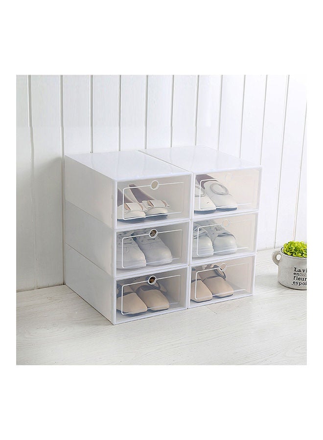 1Pc Multifunction Unisex Transparent Shoes Storage Box with Cover white 42*42*42cm - Image 1