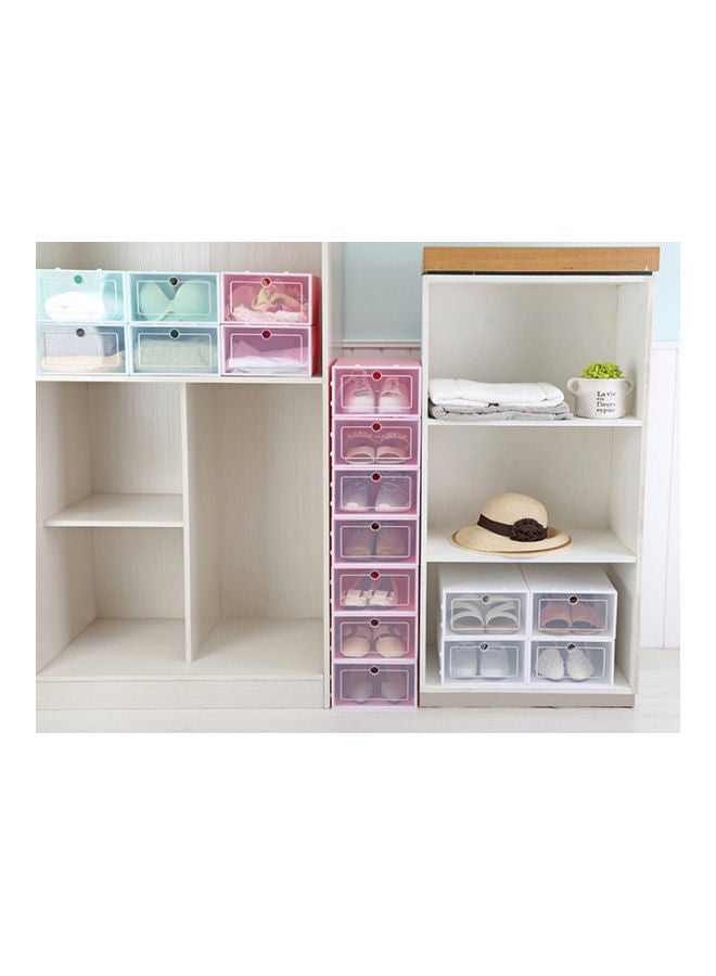 1Pc Multifunction Unisex Transparent Shoes Storage Box with Cover white 42*42*42cm - Image 3