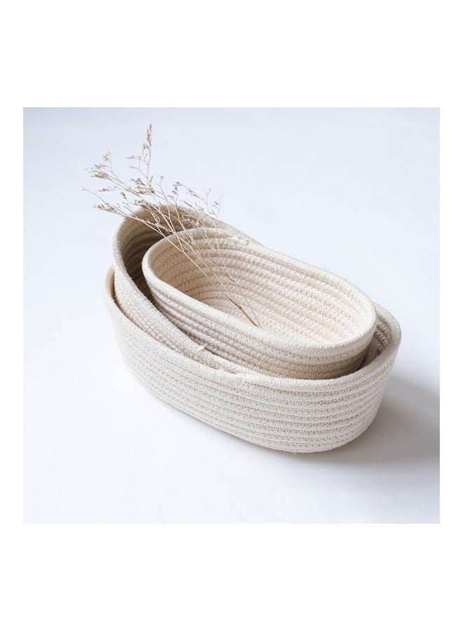 Tabletop Ship Type Cotton Thread Storage Basket for Cosmetics Organize Beige 26*26*26cm - Image 1