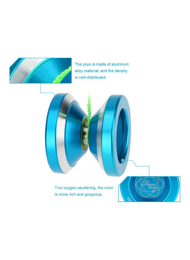 Magic Yoyo - Professional Magic Yoyo N8 Aluminum Alloy Metal Yoyo 8 Ball KK Bearing with Spinning String for Kids Blue 9 x 6.2cm - Image 1