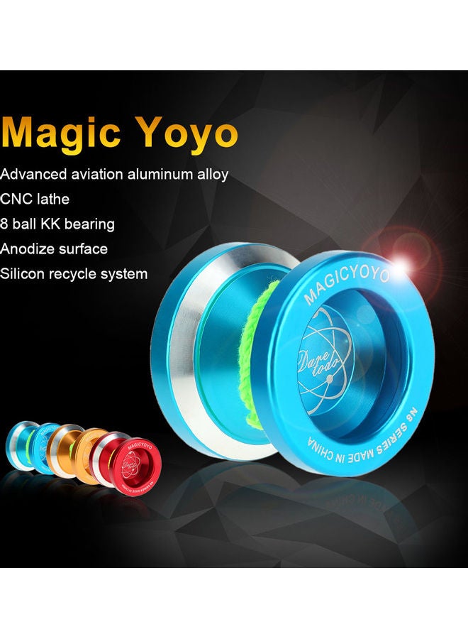 Magic Yoyo - Professional Magic Yoyo N8 Aluminum Alloy Metal Yoyo 8 Ball KK Bearing with Spinning String for Kids Blue 9 x 6.2cm - Image 1