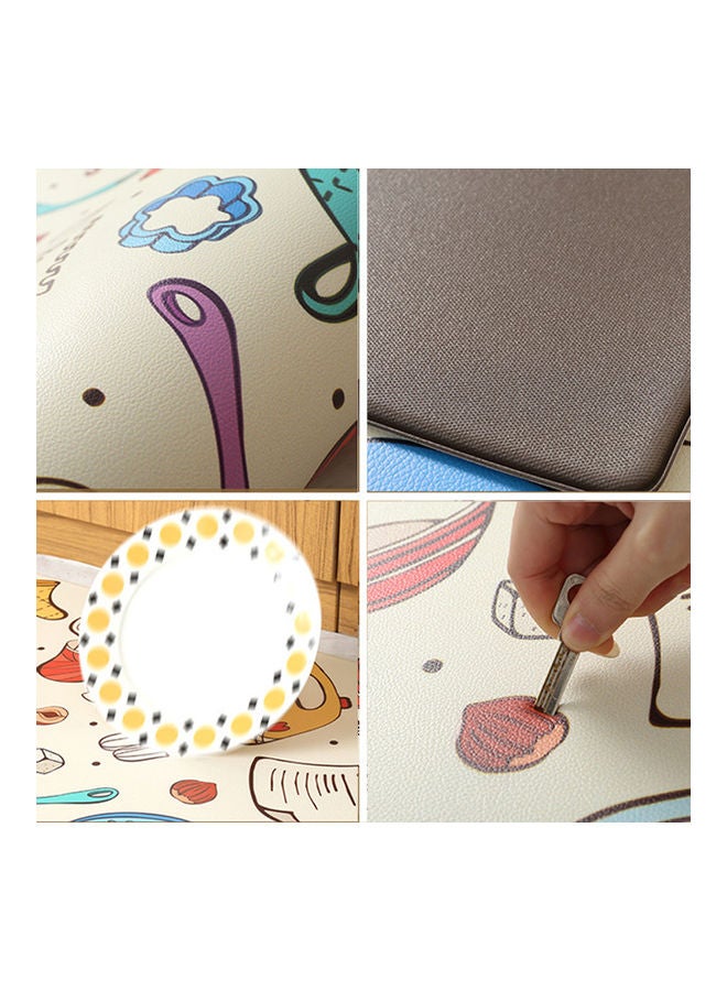 Rectangle Waterproof Non-Slip PU Floor Mat for Home Entrance Kitchen Rococo 44*44*44cm - Image 5