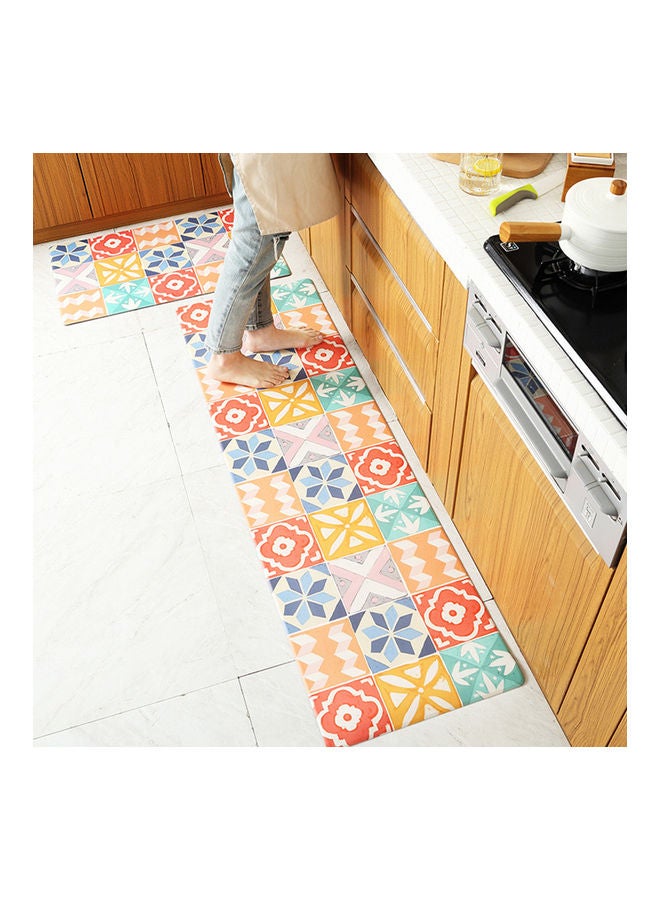 Rectangle Waterproof Non-Slip PU Floor Mat for Home Entrance Kitchen Rococo 44*44*44cm - Image 1