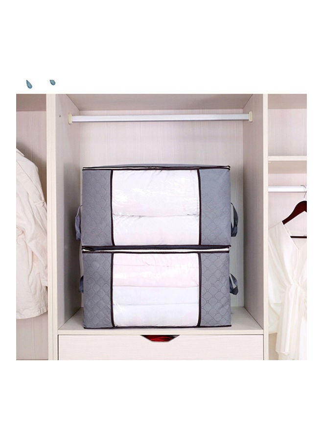 Large Clothes Storage Box with Cap Moistureproof Non-woven Bag Quilt Luggage Sundries Organizer gray 28*28*28cm  - Image 2