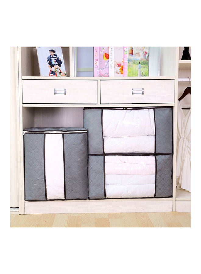 Large Clothes Storage Box with Cap Moistureproof Non-woven Bag Quilt Luggage Sundries Organizer gray 28*28*28cm  - Image 5