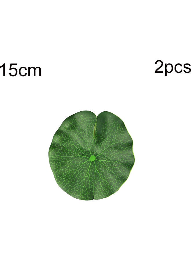 2-Piece Artificial Floating Lotus Leaves Green 15cm  - Image 1