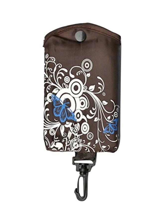 Foldable Floral Large Capacity Shopping Handbag Grocery Storage Bag Tote Pouch Coffee 20*10*20cm - Image 1