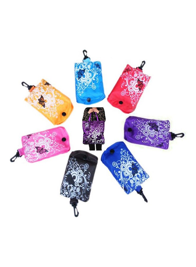 Foldable Floral Large Capacity Shopping Handbag Grocery Storage Bag Tote Pouch Coffee 20*10*20cm - Image 4