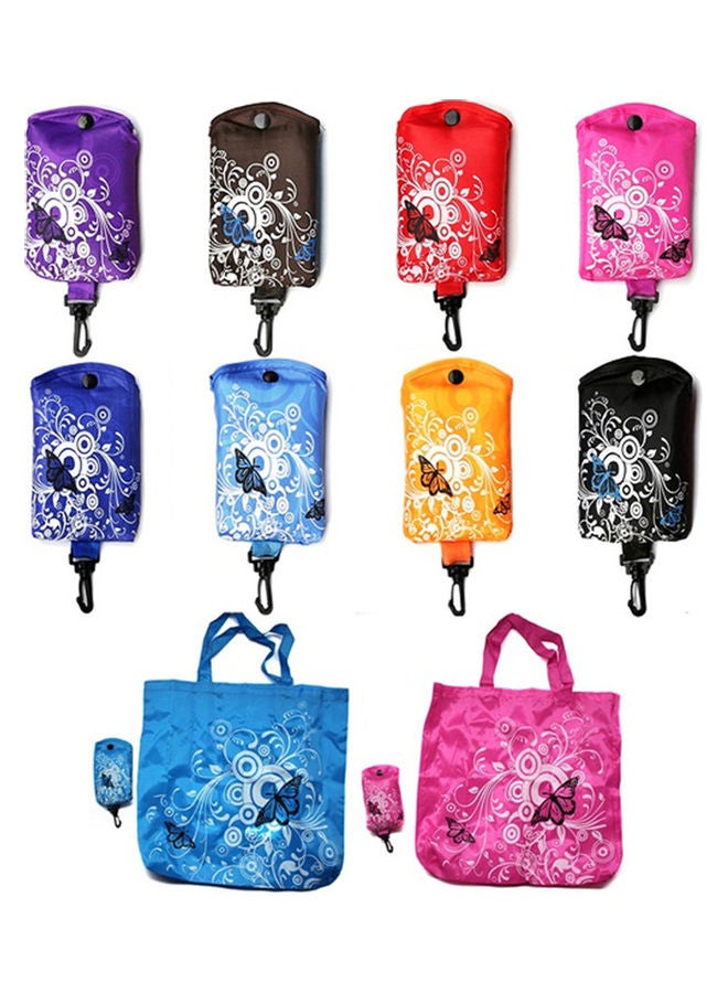 Foldable Floral Large Capacity Shopping Handbag Grocery Storage Bag Tote Pouch Coffee 20*10*20cm - Image 5