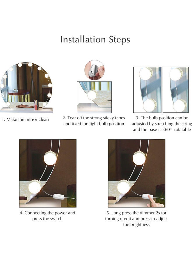 Tomshine - LED Vanity Mirror Light Kit White 25.00*3.40*17.50cm - Image 1