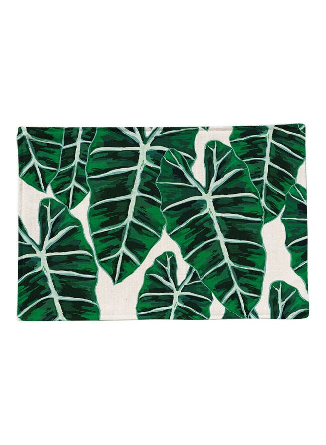 1pcs Green Leaf Printed Placemat Cotton Linen Bowls Coasters Dining Table Mat for Kitchen Supplies Style:Linen single side multicolor 29*29*29cm - Image 1