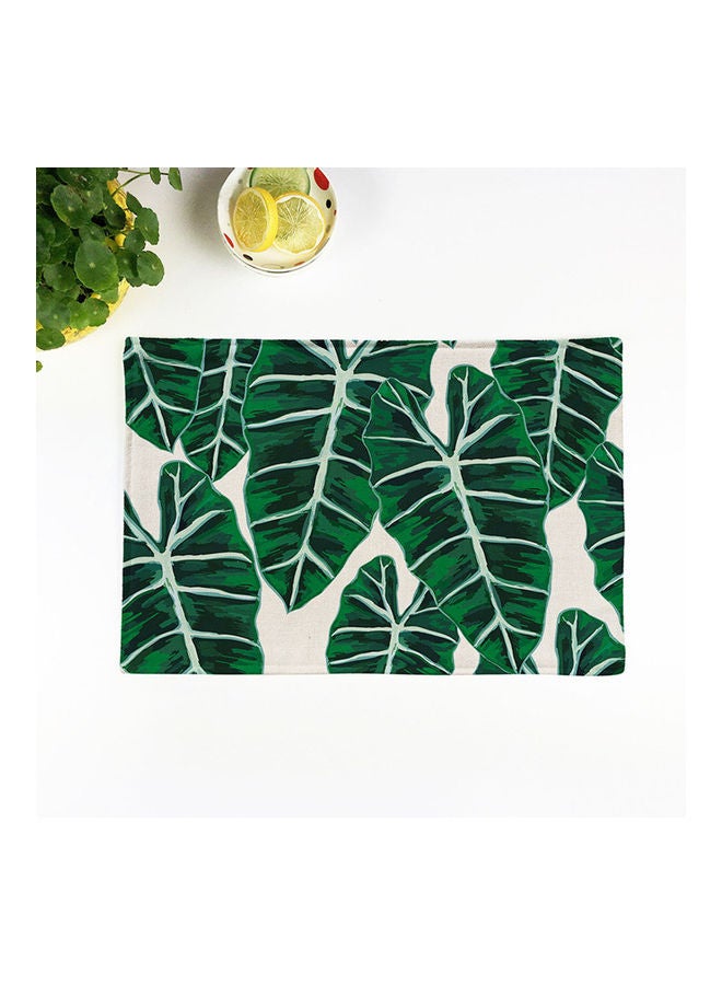 1pcs Green Leaf Printed Placemat Cotton Linen Bowls Coasters Dining Table Mat for Kitchen Supplies Style:Linen single side multicolor 29*29*29cm - Image 2
