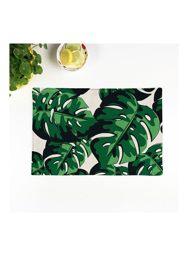 1pcs Green Leaf Printed Placemat Cotton Linen Bowls Coasters Dining Table Mat for Kitchen Supplies Style:Linen single side multicolor 29*29*29cm - Image 3