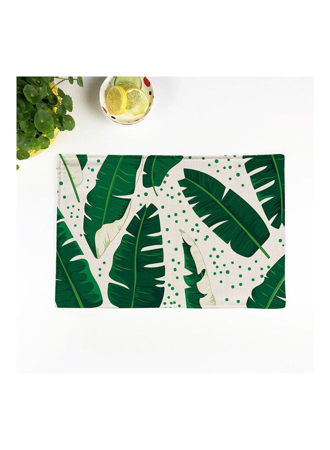 1pcs Green Leaf Printed Placemat Cotton Linen Bowls Coasters Dining Table Mat for Kitchen Supplies Style:Linen single side multicolor 29*29*29cm - Image 5