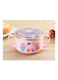 Cartoon Stainless Steel Insulated Bowl with Dual Handle for Kids Tableware multicolor 12*12*12cm