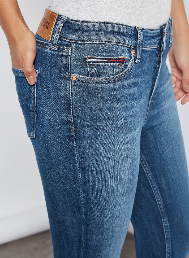 TOMMY JEANS Nora Skiny Fit Ankle Zip Jeans Harlow Dark Blue Star - Image 4