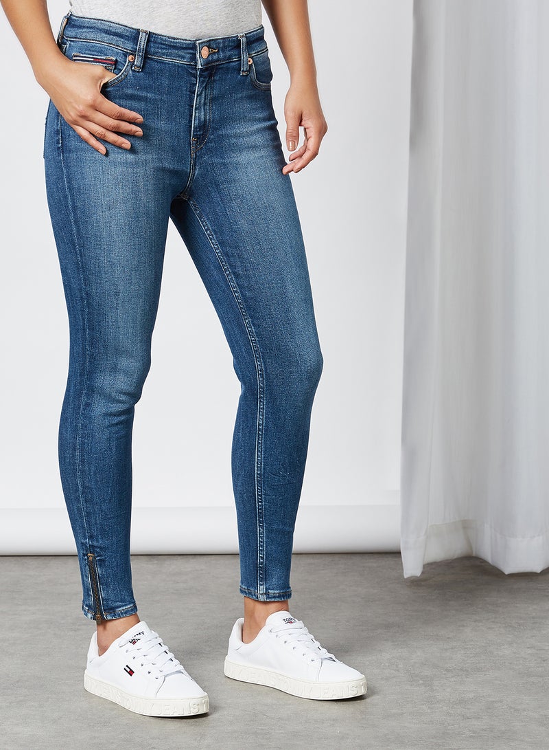 TOMMY JEANS Nora Skiny Fit Ankle Zip Jeans Harlow Dark Blue Star - Image 1