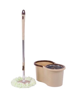 Rotating Spin Mop With Bucket Beige 47centimeter