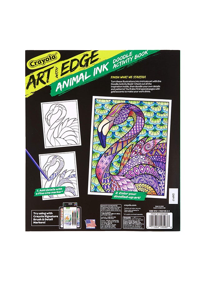 كرايولا كتاب آرت ويذ إيدج لنشاط تلوين رسومات الحيوانات بالحبر 8 x 10بوصة - Image 5
