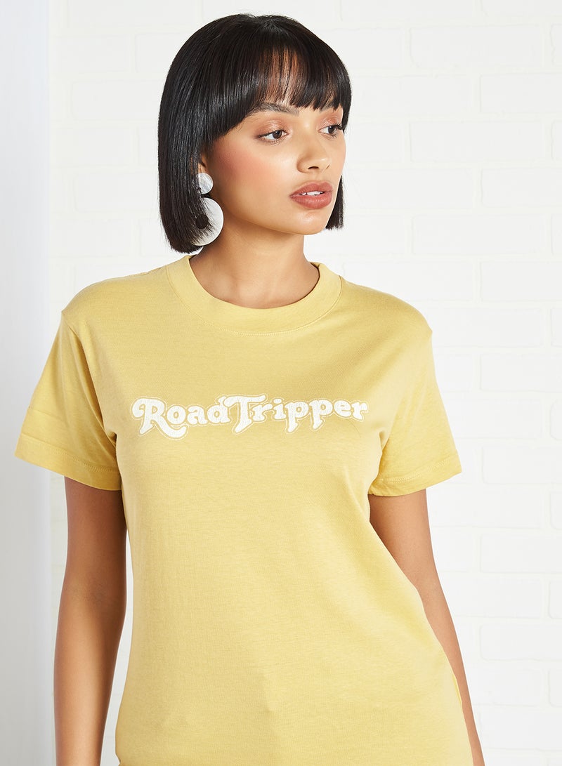 Cotton On - Printed T-Shirt Yellow - Image 1