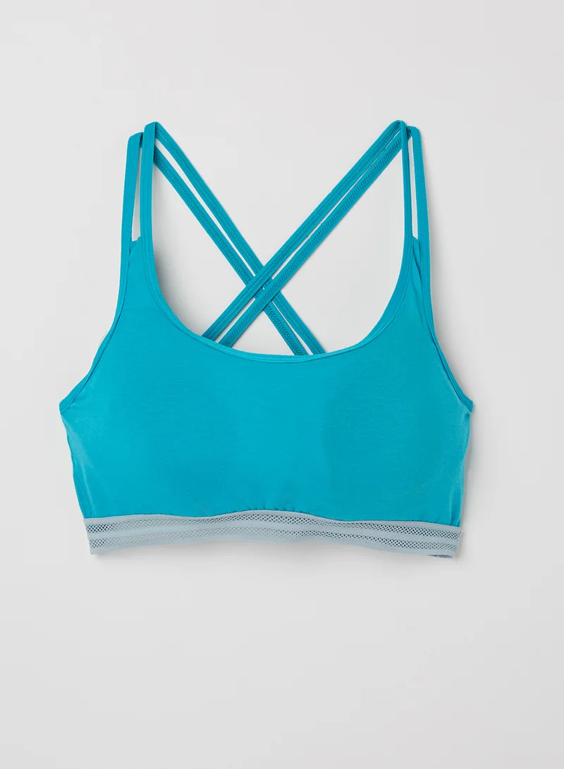 Amante Crisscross Back Non-Wired Bralette Blue