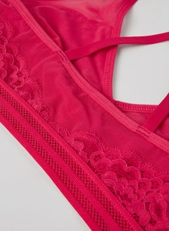 Amante Lace Sheer Non-Wired Bralette Bright Rose  - Image 5