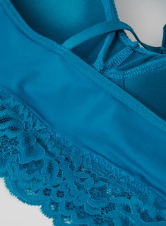 Amante Smooth Lace Plunge Bralette Turquoise  - Image 5