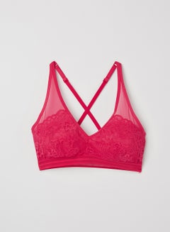 Amante Lace Sheer Non-Wired Bralette Bright Rose  - Image 4