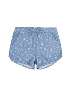 Star Print Regular Fit Shorts Blue
