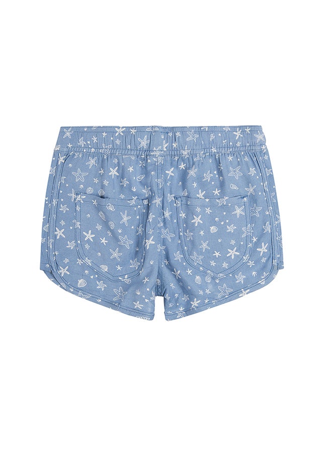 SMYK - Star Print Regular Fit Shorts Blue - Image 1